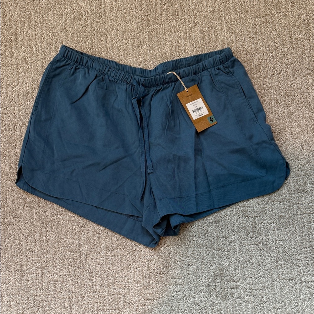 Women's Blue Elastic-Waist Pull-On Shorts